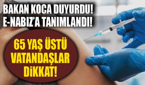 Grip aşıları 65 yaş üstü ve kronik hastalar için e-Nabız'da tanımlandı!