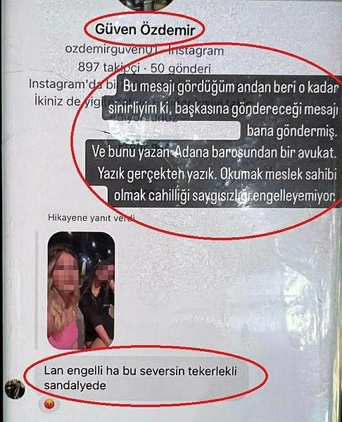 CHP Adana İl Başkan Yardımcısı Güven Özdemir'den engelli avukata iğrenç taciz mesajı!