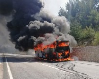 Muğla’da yolcu otobüsü cayır cayır yandı
