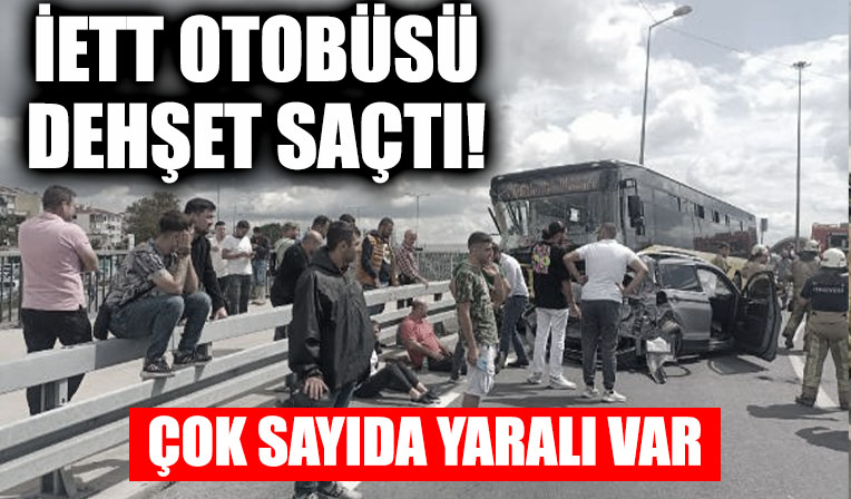 Yenikapı'da İETT otobüsü çok sayıda araca çarptı! Bölgede yaralılar var