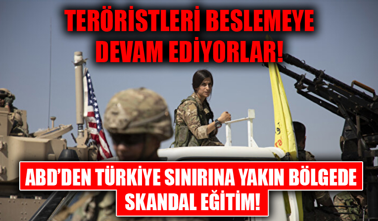 ABD teröristleri beslemeye devam ediyor... Türkiye sınırına yakın bölgede skandal eğitim!