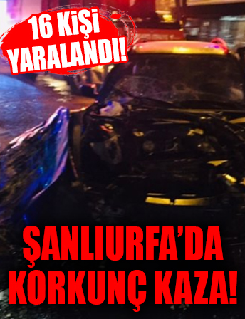 Şanlıurfa’da minibüs ile otomobil çarpıştığı kazada 16 kişi yaralandı!