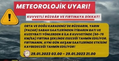 Orta Ve Dogu Karadeniz'de Kuvvetli Rüzgar Ve Firtina Bekleniyor