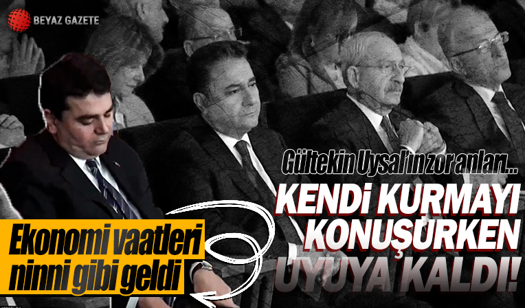Millet İttifakı Ortak Mutabakat Metni'ni açıklarken Gültekin Uysal'ın uyuya kaldığı görüldü