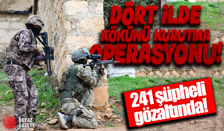 Dört ilde Kökünü Kurutma Operasyonu: 241 şüpheli gözaltında