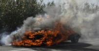 Aydın'da seyir halindeki otomobil alev alev yandı...