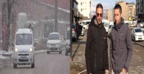 Yüksekova'da Vatandaslari Sasirtan Anlik Görüntü, Kar Yagisiyla Gelen Günesli Hava Haberi