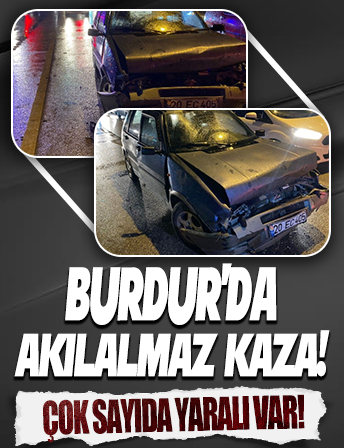 Burdur'da otomobil önündeki araca çarptı: 3 yaralı