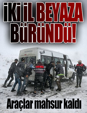 İki il beyaza büründü: Yollar kapandı araçlar mahsur kaldı