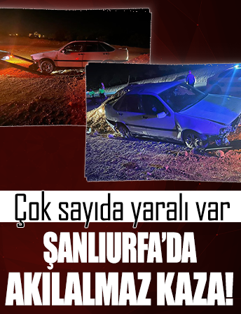 Şanlıurfa'da otomobil kum yığınına çarptı: 5 kişi yaralandı