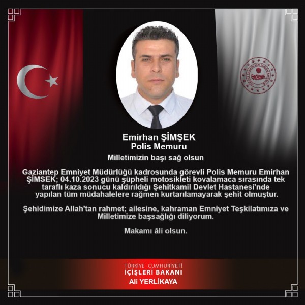 Trafik kazasında yaralanan polis memuru şehit oldu