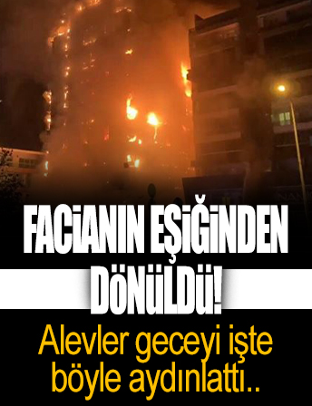 Bursa’da 10 katlı iş merkezinde korkutan yangın: Alevler geceyi aydınlattı