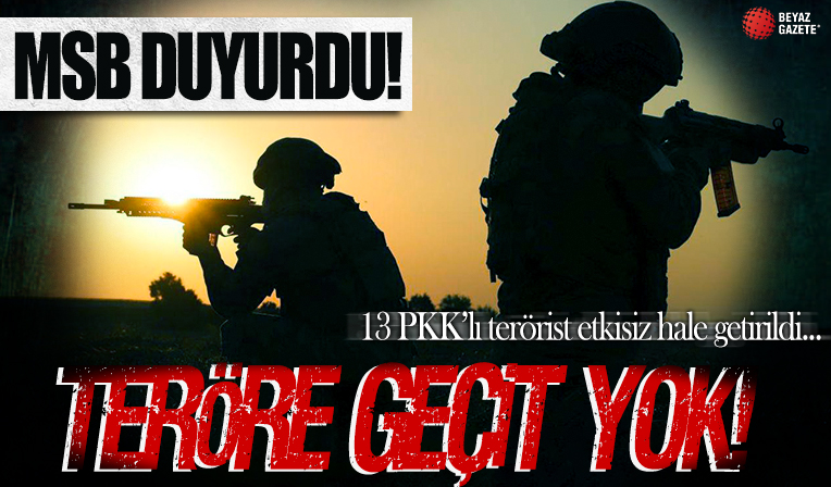 Kuzey Irak'a hava harekatı! 13 PKK'lı terörist etkisiz hâle getirildi