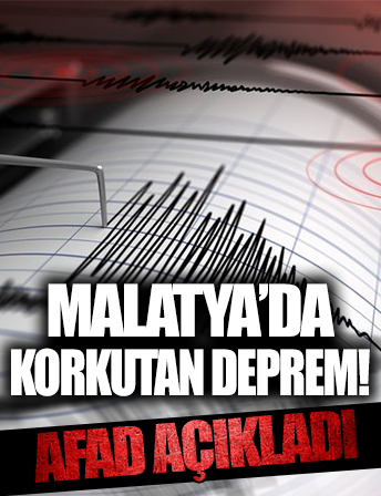 Malatya'da 4.5 büyüklüğünde deprem