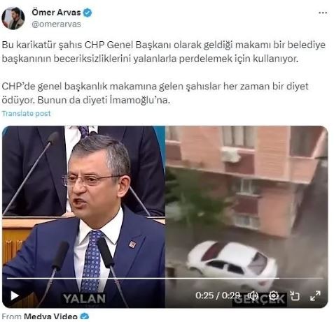 CHP Genel Başkanı Özel, İmamoğlu'nun beceriksizliğini yalanlarla perdeledi