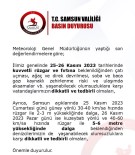 Samsun'da Firtina Ve Yüksek Dalga Uyarisi