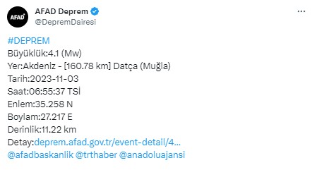 Akdeniz'de korkutan deprem!