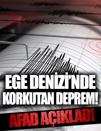 AFAD duyurdu! Ege Denizi'nde 4 büyüklüğünde deprem