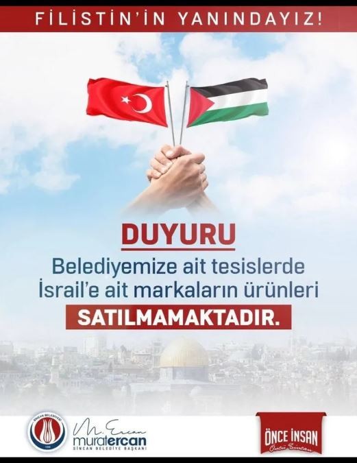 AK Partili belediyelerden İsrail mallarına ambargo!