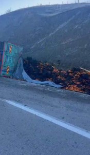 Mandalina Yüklü Kamyon Yan Yatti Açiklamasi 1 Yarali