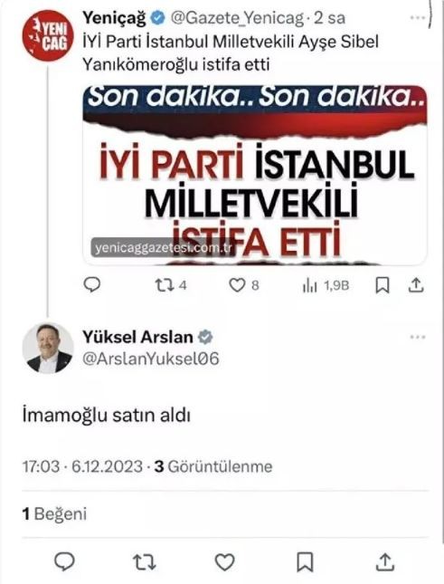 İYİ Parti'den istifa etti! Akıllara o paylaşımı getirdi: 'Seni kim satın aldı?'