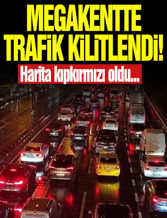 İstanbul trafiği kilitlendi: Harita kıpkırmızı! Yoğunluk yüzde 85'i aştı
