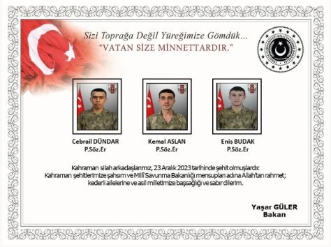 Türkiye'nin 12 kahraman şehidi...