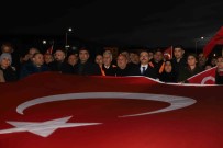 Igdir'da Dev Türk Bayraklariyla Teröre Lanet Yürüyüsü Yapildi