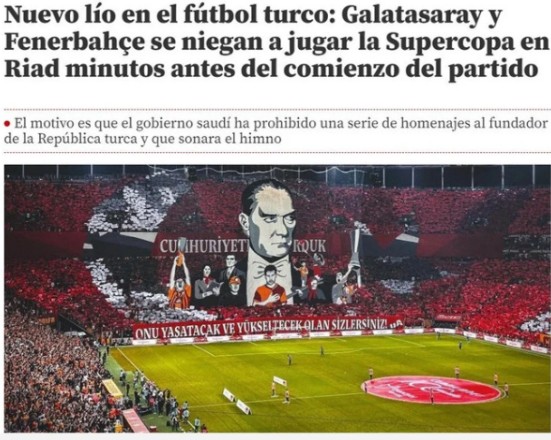 Ertelenen Süper Kupa finali dünya basınında yer buldu