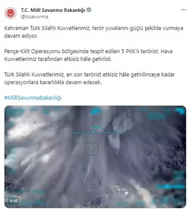 MSB: 5 PKK'lı terörist etkisiz hale getirildi