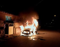 Tercan'da Yanan Araç Pert Oldu