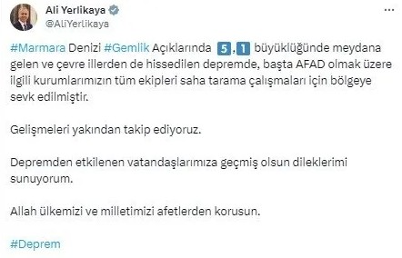 İstanbul'da hissedilen deprem! İçişleri Bakanı Yerlikaya son durumu paylaştı: