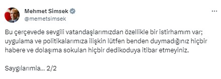 Hazine ve Maliye Bakanı Mehmet Şimşek enflasyon rakamlarını değerlendirdi: Düşüş cesaret verici