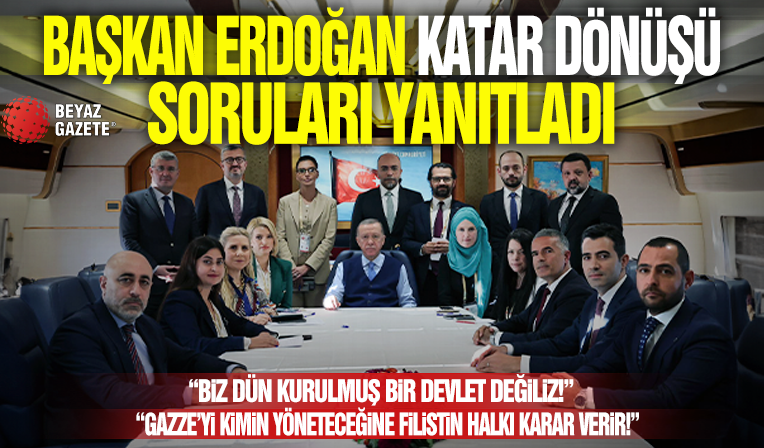 Başkan Erdoğan, Katar ziyareti dönüşünde gazetecilerle söyleşi gerçekleştirdi