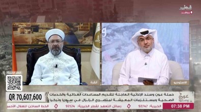 Diyanet Isleri Baskani Erbas, Qatar TV'de Depremzedeler Için Yapilan Yardim Programina Katildi