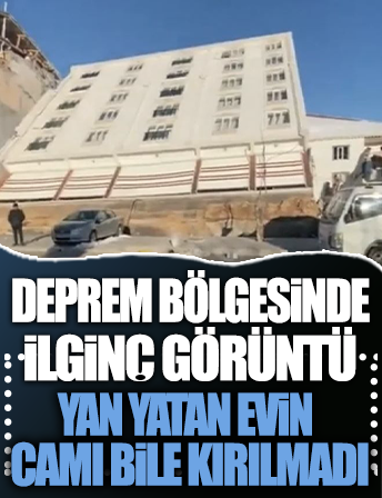 Kahramanmaraş'ta yan devrilen binada çizik dahi oluşmadı