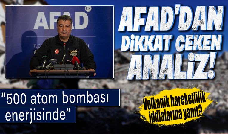 AFAD'dan dikkat çeken analiz: 500 atom bombası enerjisinde: Volkanik hareketlilik iddialarına yanıt
