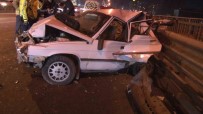 Atasehir'de Iki Araç Duraklama Yapan Otomobile Çarpti Açiklamasi 4 Yarali