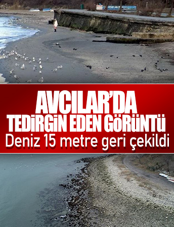 Avcılar'da deniz 15 metre çekildi!