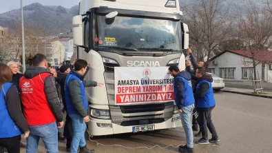 Amasya Üniversitesi'nden Deprem Bölgesine 2 Tir Yardim Malzemesi Destegi