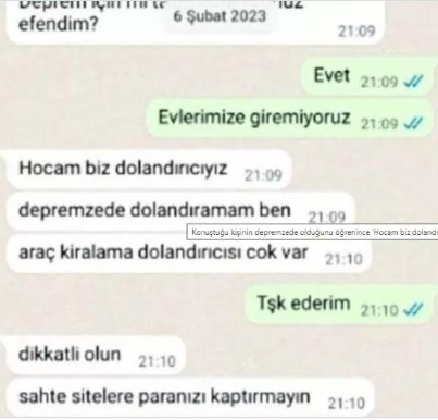 Vicdanlı dolandırıcı depremzedeye kıyamadı!