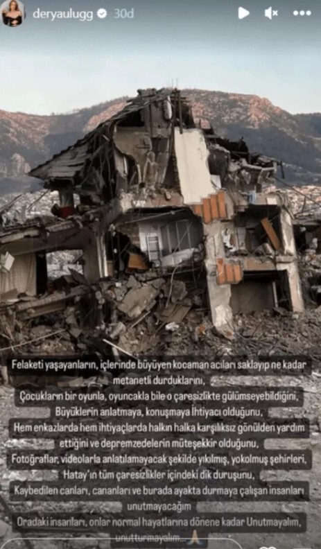 Derya Uluğ: Depremzedeleri unutmayacağım
