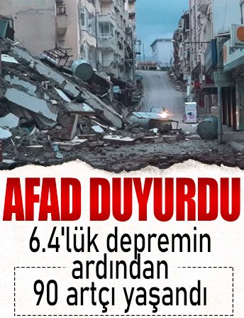 Hatay'da 6.4'lük depremin ardından 90 artçı yaşandı