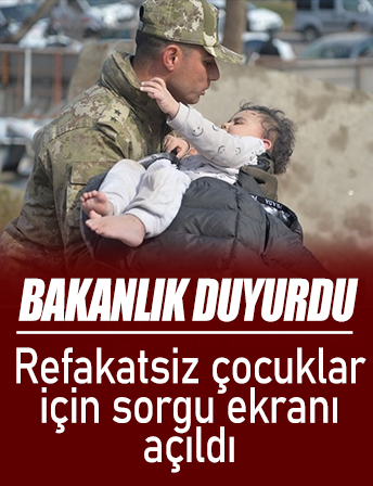 Bakanlık duyurdu! Refakatsiz çocuklar için sorgu ekranı açıldı