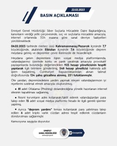 EGM Açiklamasi 'Provokatif Paylasimlarda Bulundugu Degerlendirilen 925 Hesap Yöneticisi Tespit Edildi'