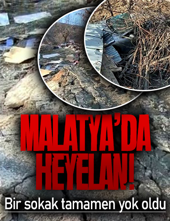 Depremin vurduğu Malatya'da heyelan! Bir sokak tamamen yok oldu... İşte görüntüler