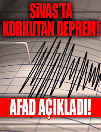 Sivas'ta 4.7 büyüklüğünde deprem