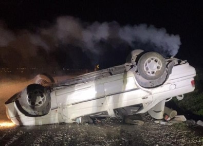 Gönen'de Otomobil Takla Atti Açiklamasi 1 Yarali