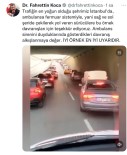 Bakan Koca'dan Ambulansa Fermuar Sistemiyle Yol Veren Sürücülere Tesekkür