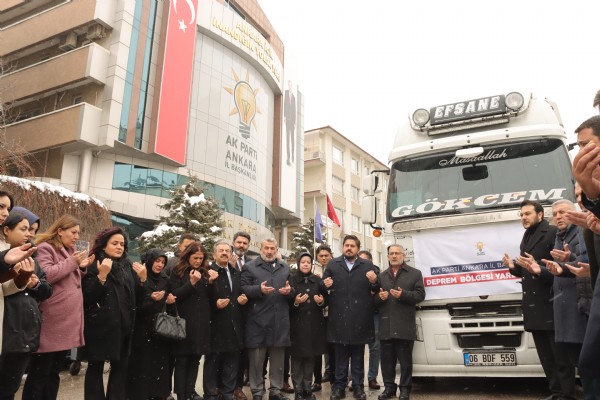 AK Parti Ankara İl Başkanlığı Yardım Kampanyası başlattı! Ak Parti'den deprem bölgesine 6 tır yardım